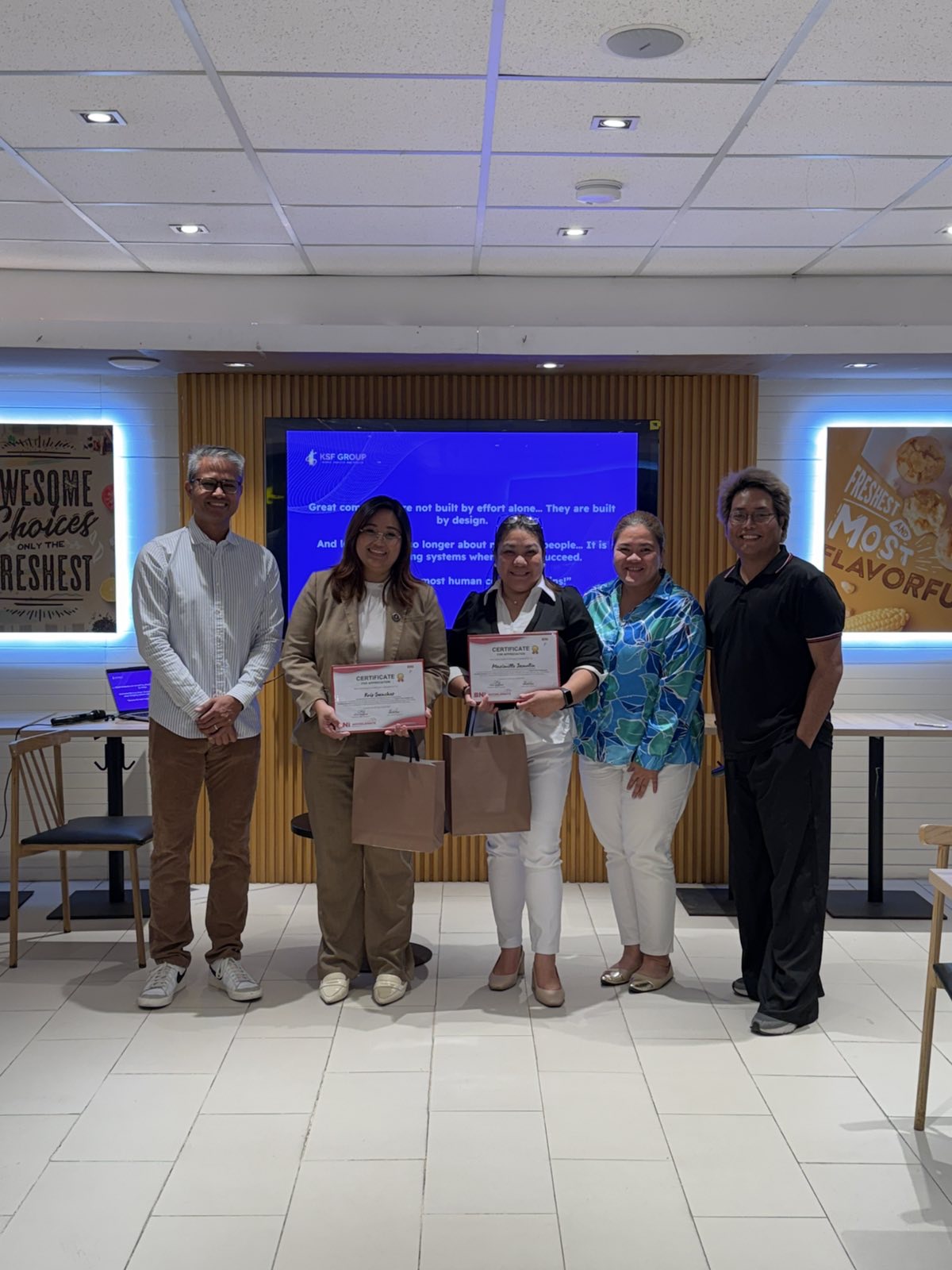 KSF Group BNI certificate ceremony