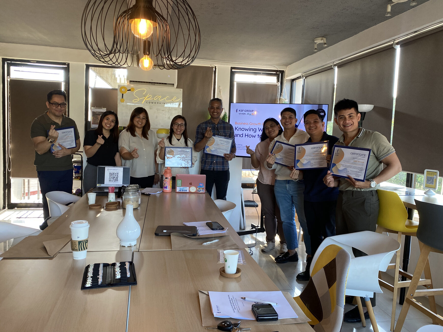 KSF Group VITION Business Growth workshop with certificates